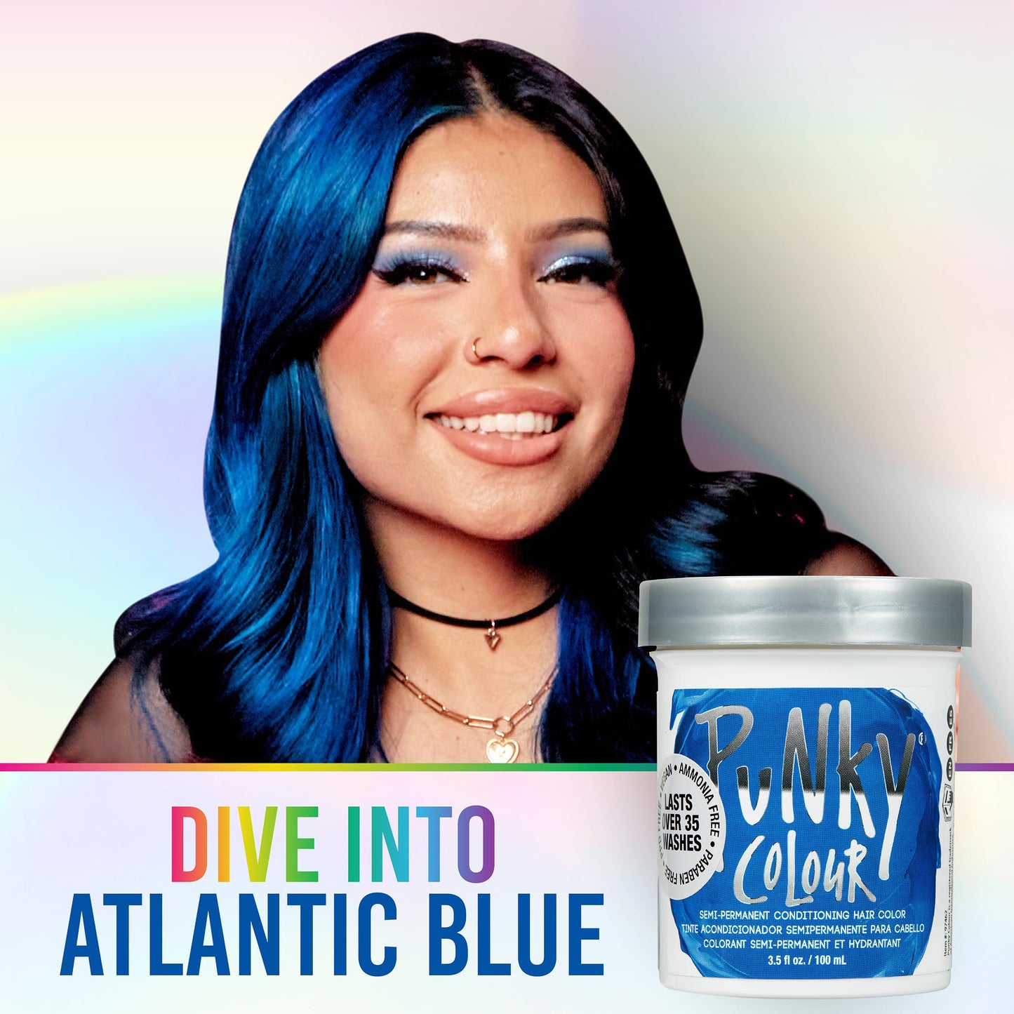 Punky Atlantic Blue Semi Permanent Hair Color - Vegan & Cruelty-Free Conditioning Hair Dye, Lasts Up to 35 Washes, 3.5 fl oz Beauty & Personal Care Punky