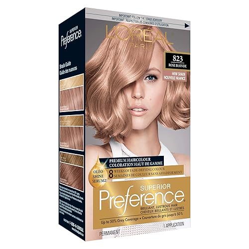 L'Oreal Paris Superior Preference Fade-Defying + Shine Permanent Hair Color, 8RB Medium Rose Blonde, Pack of 1, Hair Dye Beauty & Personal Care L'Oreal Paris