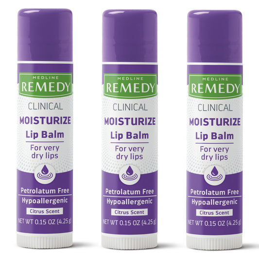Medline Remedy Clinical Lip Balm, 3 Count, Citrus Scent, Moisturizing, Hydrating, Nourish, Nutrient Rich, Soothing Natural Oils, Revitalize Beauty & Personal Care Medline Remedy