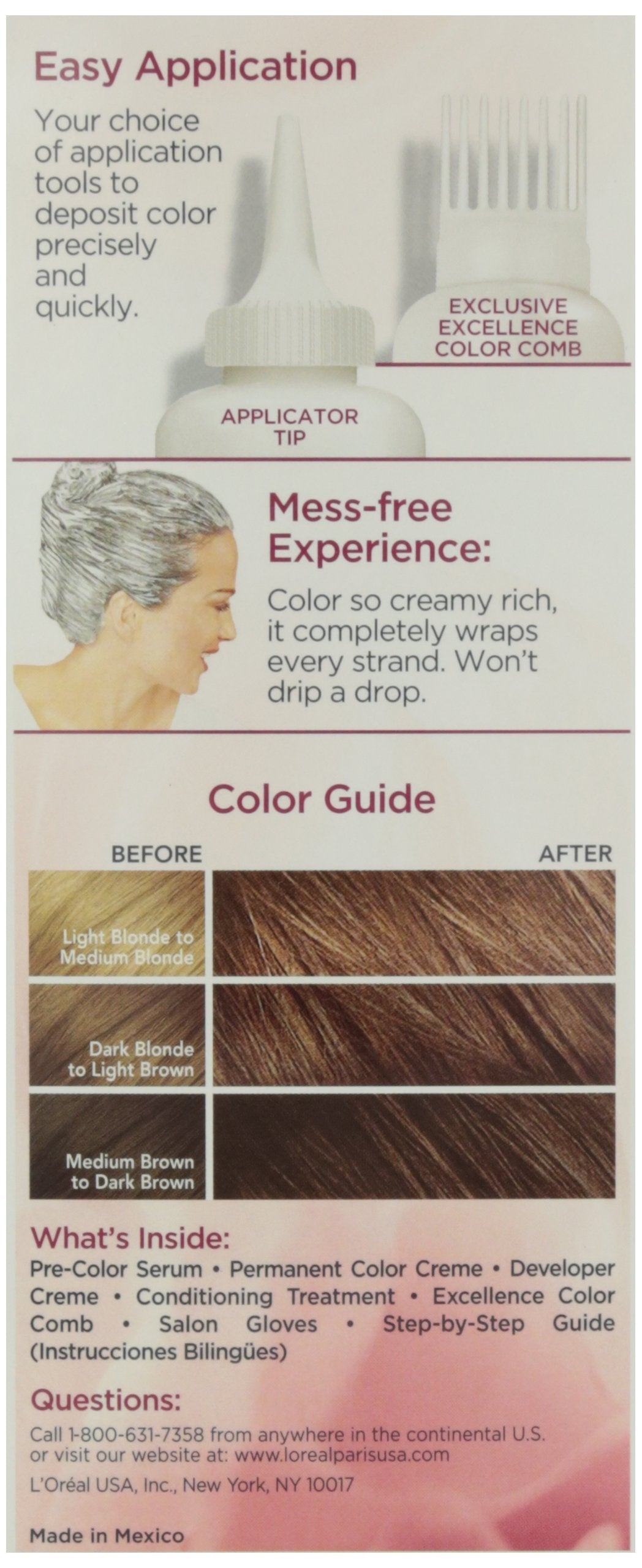 L'Oreal Excellence Creme Triple Protection Hair Color, Light Reddish Brown (Warmer) [6RB] 1 Each Beauty & Personal Care L'Oreal Paris
