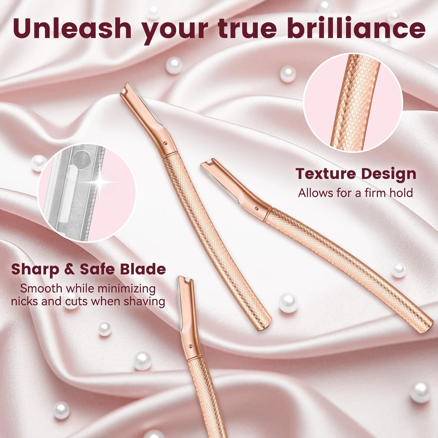 Derloyo Dermaplane Razor for Women Face, 12 Refill Blades, Rose Gold Beauty and Personal Care derloyo