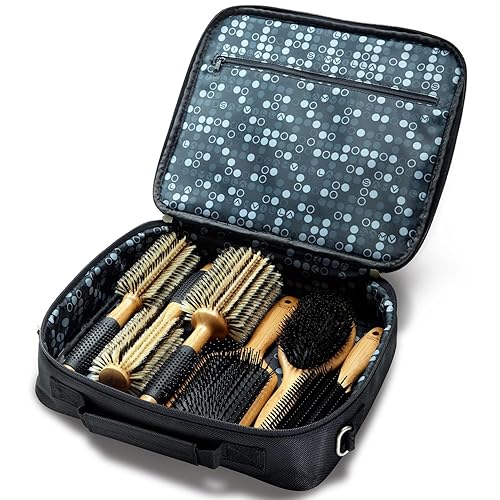 Sam Villa Signature Series Nylon & Boar Bristle Hair Brush 6-Piece Styling Brush Set with Case Beauty & Personal Care Sam Villa