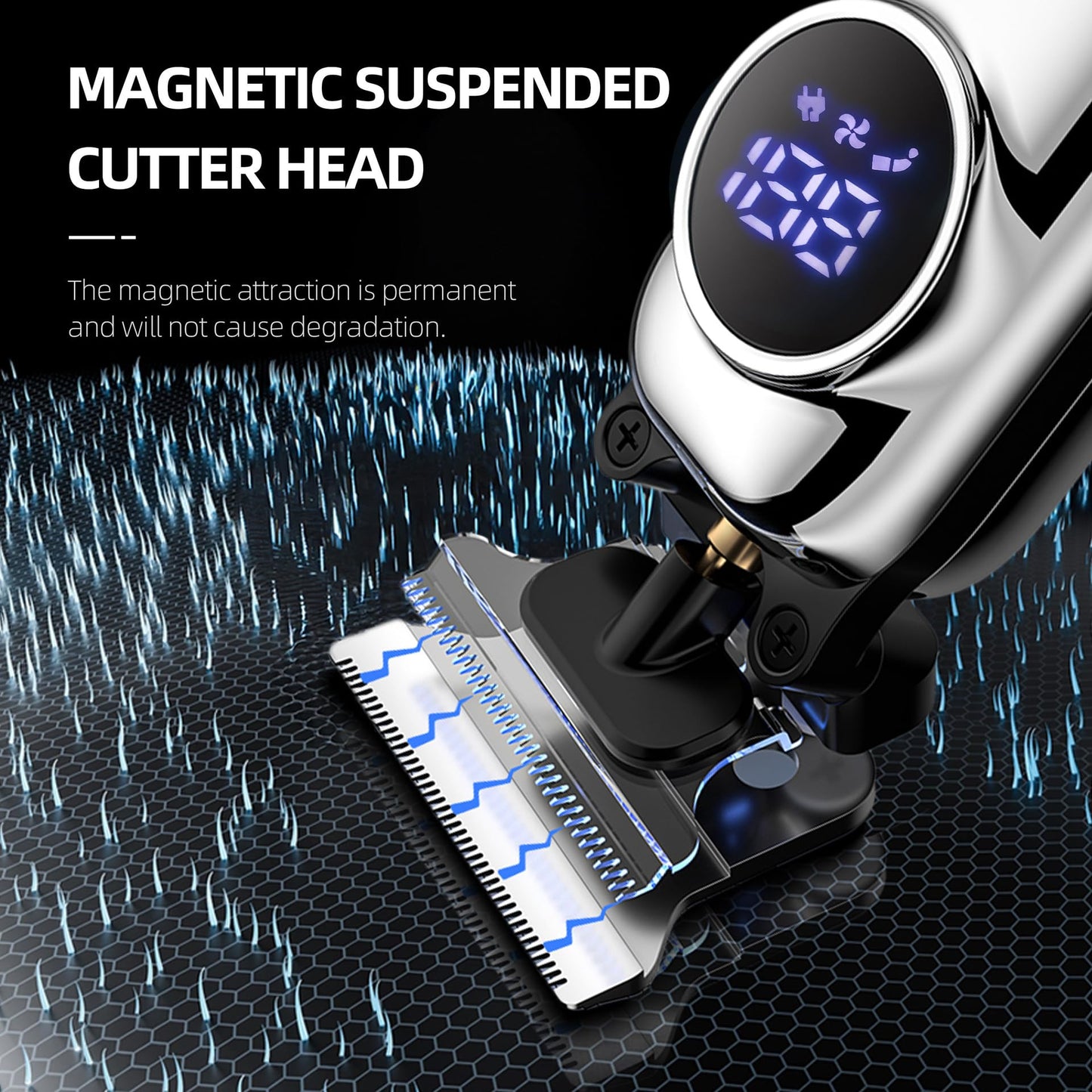 GLESVOWIO Professional Hair Clippers for Men Cordless Trimmers Kit with LED Display 3 Limit Combs Electric Beard Trimmer for Kid Rechargeable Haircut Beauty and Personal Care GLESVOWIO