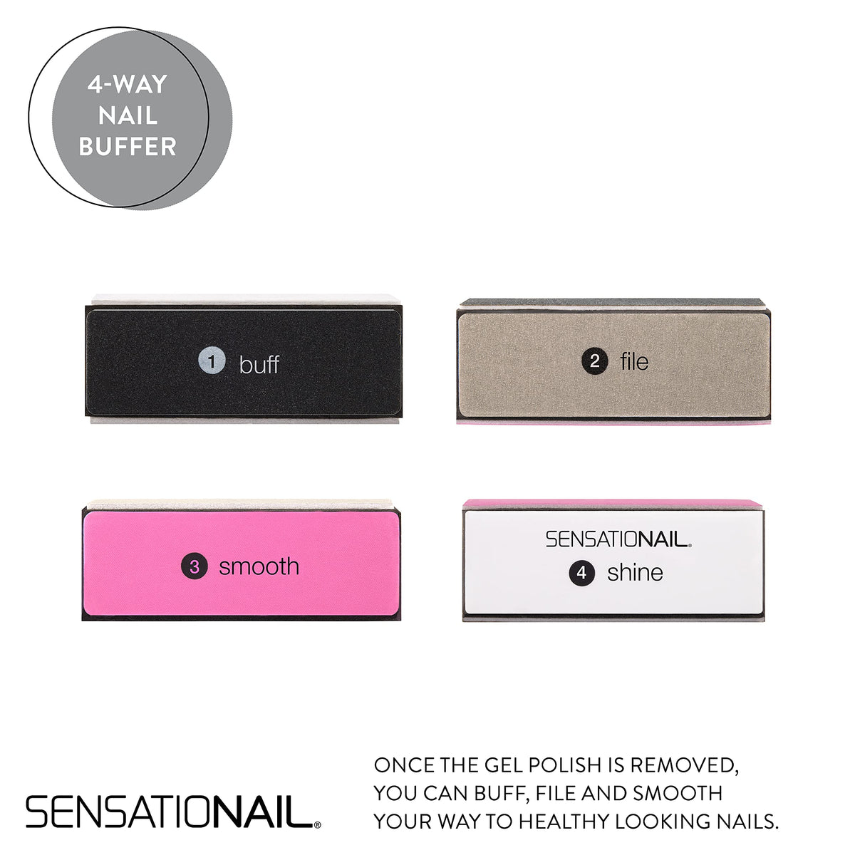 Sensationail Gel Nail Polish Removal Kit, Acetone Dropper, 4-Way Nail Buffer and Manicure Stick, Easily Soak Off without Damage or Hassle, Silver, 30 Beauty & Personal Care Sensationail