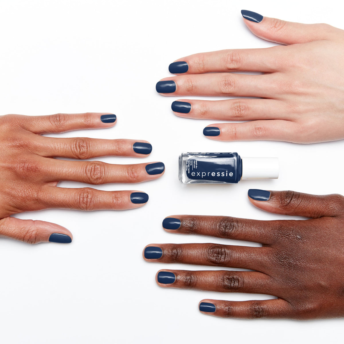 essie expressie quick dry nail polish, vegan, power moves, blue, feel the hype, 0.33 fl oz