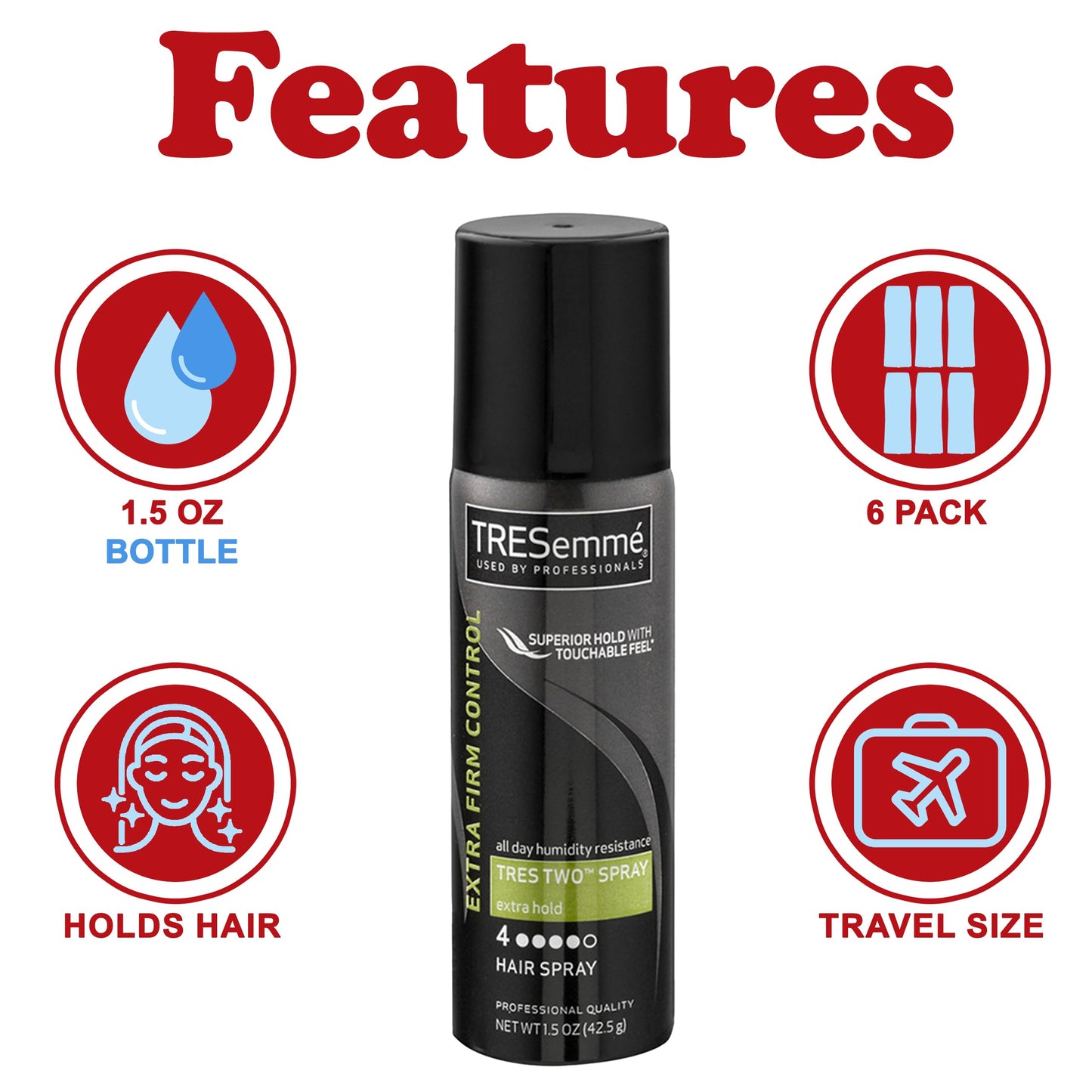 Tresemme Tres Two Extra Hold Hair Spray, 1.5 Ounce (Pack of 6) by TRESemme Beauty & Personal Care TRESemmé