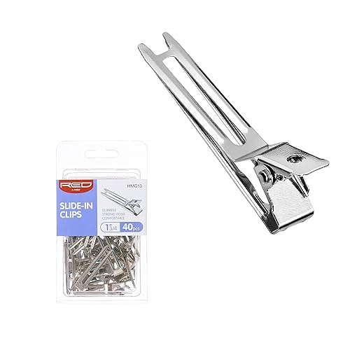 RED by Kiss 40pcs 1.75 Slide-In Hair Clips, 1 3/4" Durable Metal Curl Setting Clips for Hairdressing, Sectioning & Retwisting, Rust-Free Hair Pins Beauty & Personal Care Red by Kiss