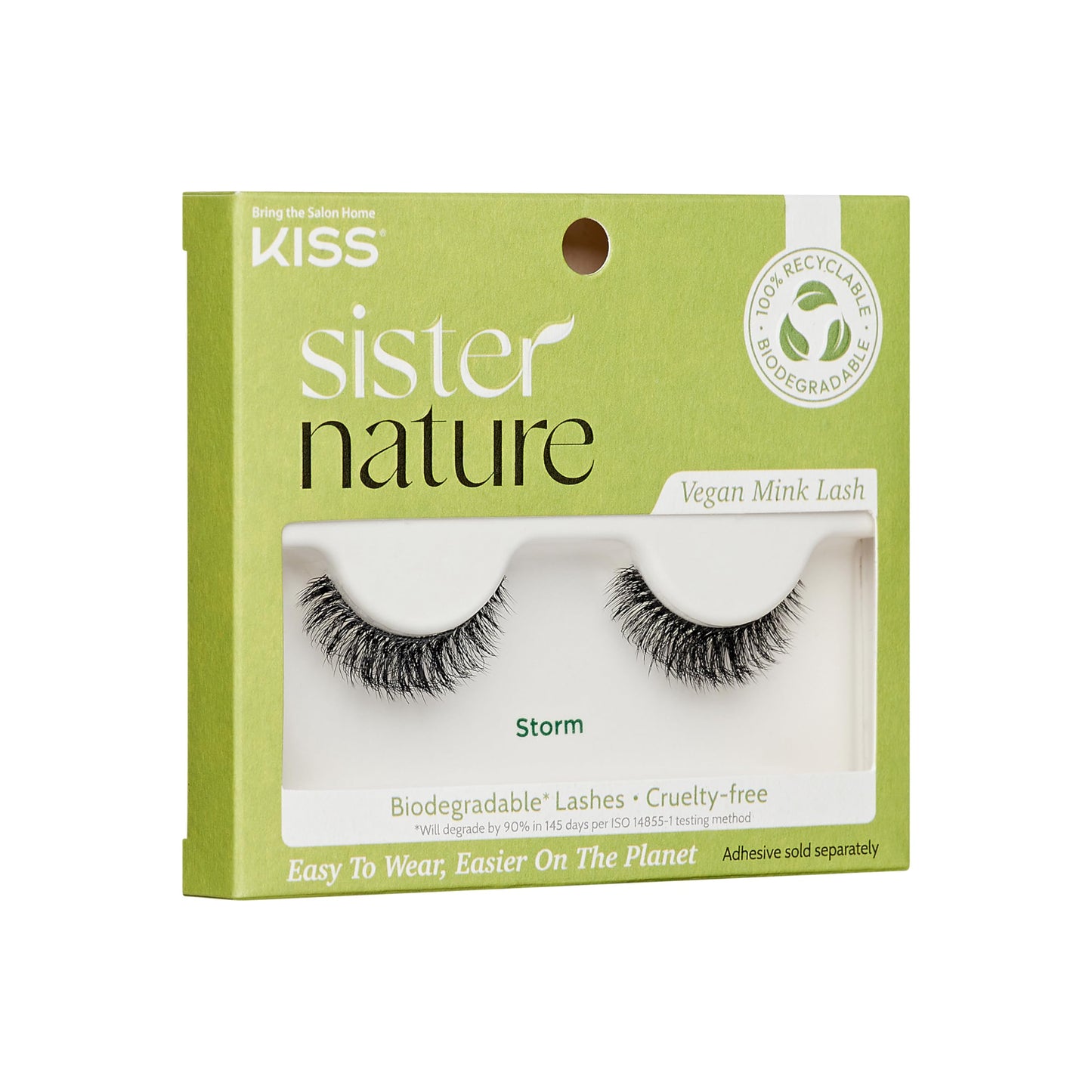 KISS Sister Nature Vegan, False Eyelashes, 'Storm', 12 mm, Includes 1 Pair Of Lash, Contact Lens Friendly, Easy to Apply, Reusable Strip Lashes Beauty & Personal Care KISS