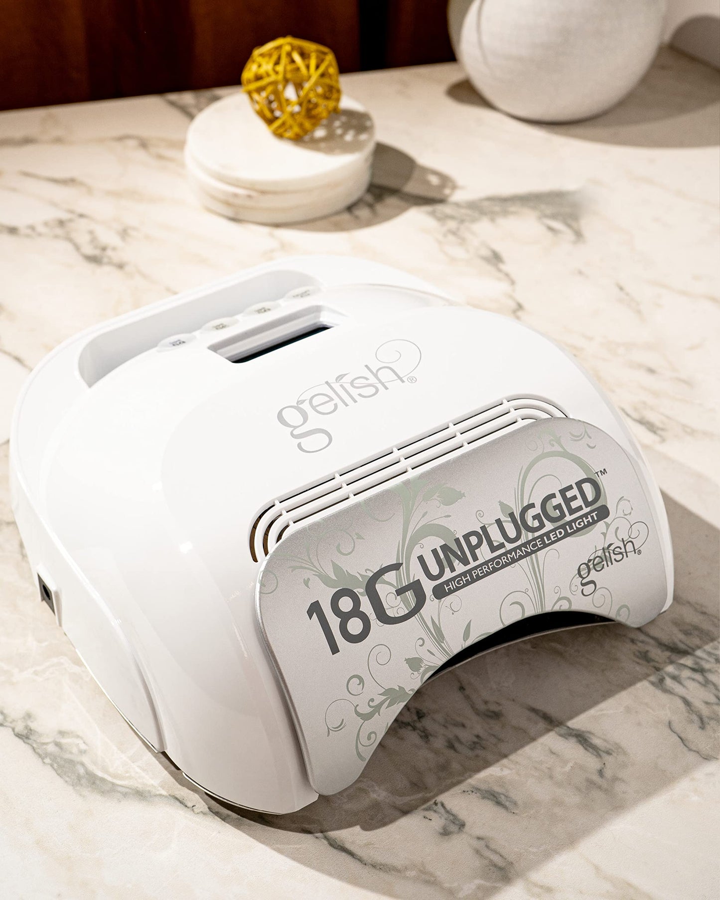Gelish 18G Unplugged LED Light - Portable, Rechargeable, 36W, White & Silver, Intelligent Power Assist, Motion Sensors, Timer, Magnetic Tray Beauty & Personal Care Gelish