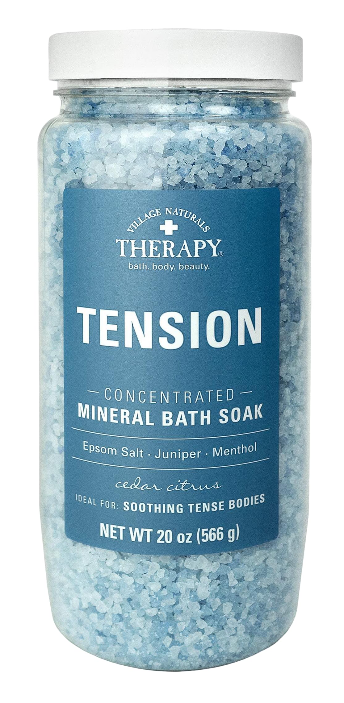 Village Natruals Mineral Bath Soak Tension Cedar Citrus 20 Ounce (591ml) (Pack of 2) Beauty & Personal Care Village Naturals Therapy