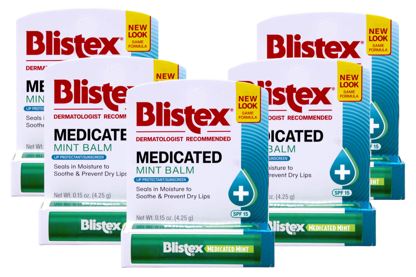 Blistex Medicated Mint Balm SPF 15 0.15 oz (Pack of 5) Beauty and Personal Care Blistex