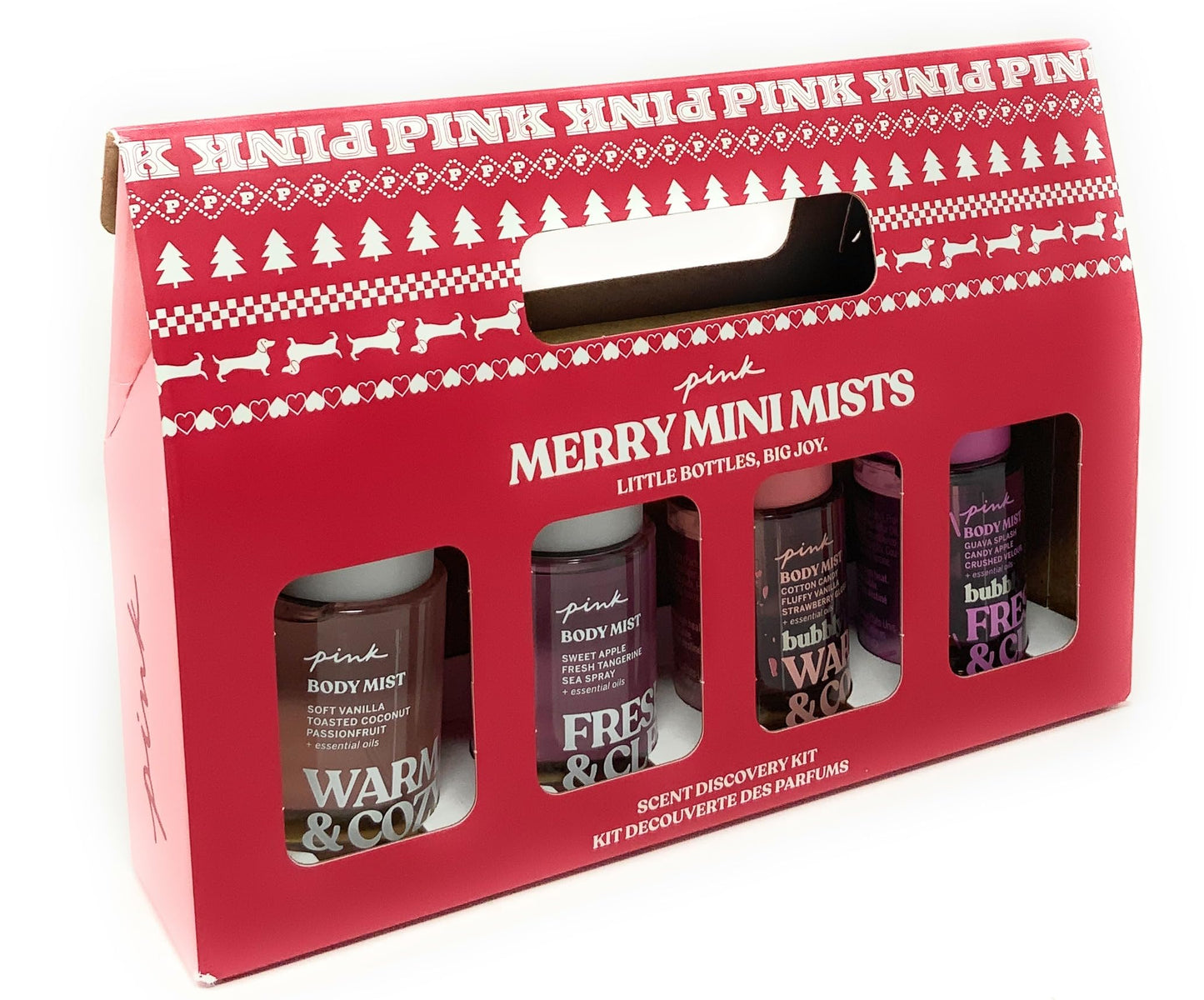 Victoria's Secret PINK Merry Mini Mist 4pc Gift Set Warm & Cozy, Fresh & Clean, Bubbly Warm & Cozy, Bubbly Fresh & Clean Beauty & Personal Care Victoria's Secret