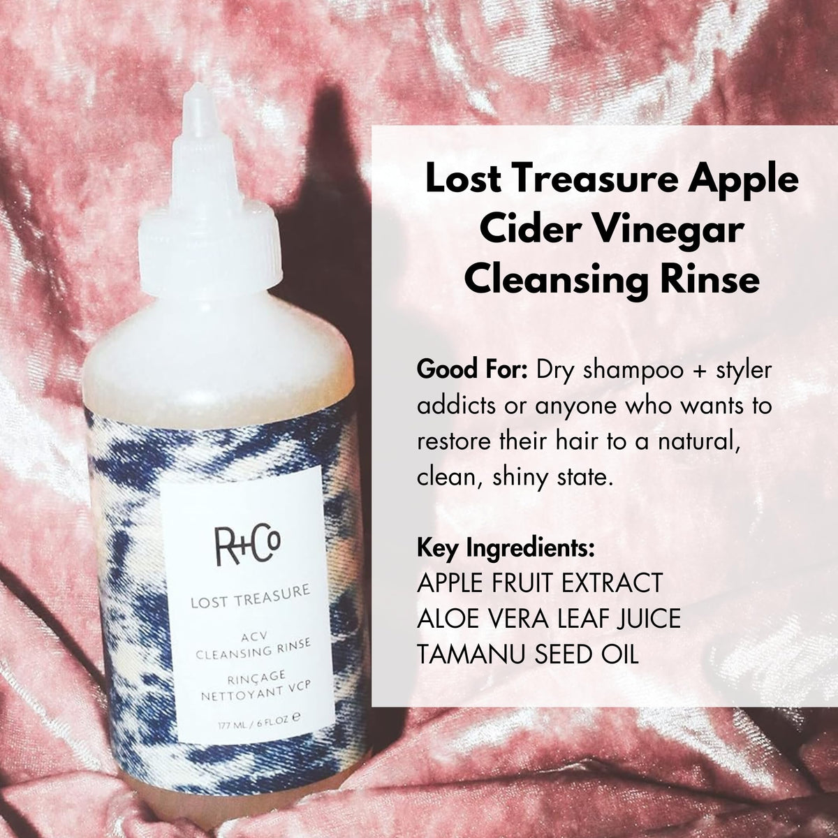 R+Co APPLE CIDER VINEGAR Cleansing Rinse, 6 Oz
