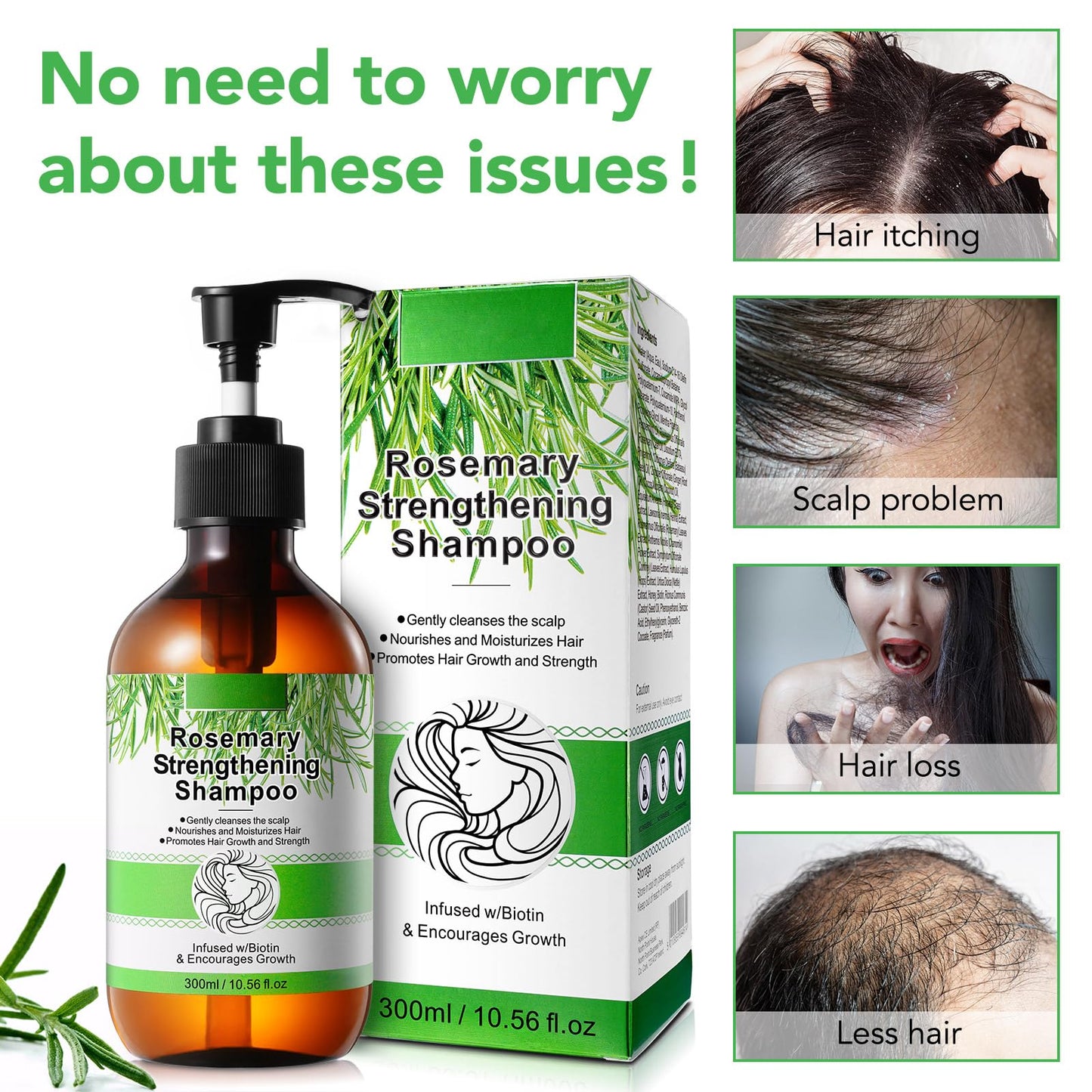 Rosemary Mint Shampoo and Conditioner set Infused with Biotin Promotes Hair Growth & Scalp Health, Strengthen Weak and Brittle Hair for All Hair Types Beauty & Personal Care FSLHCY