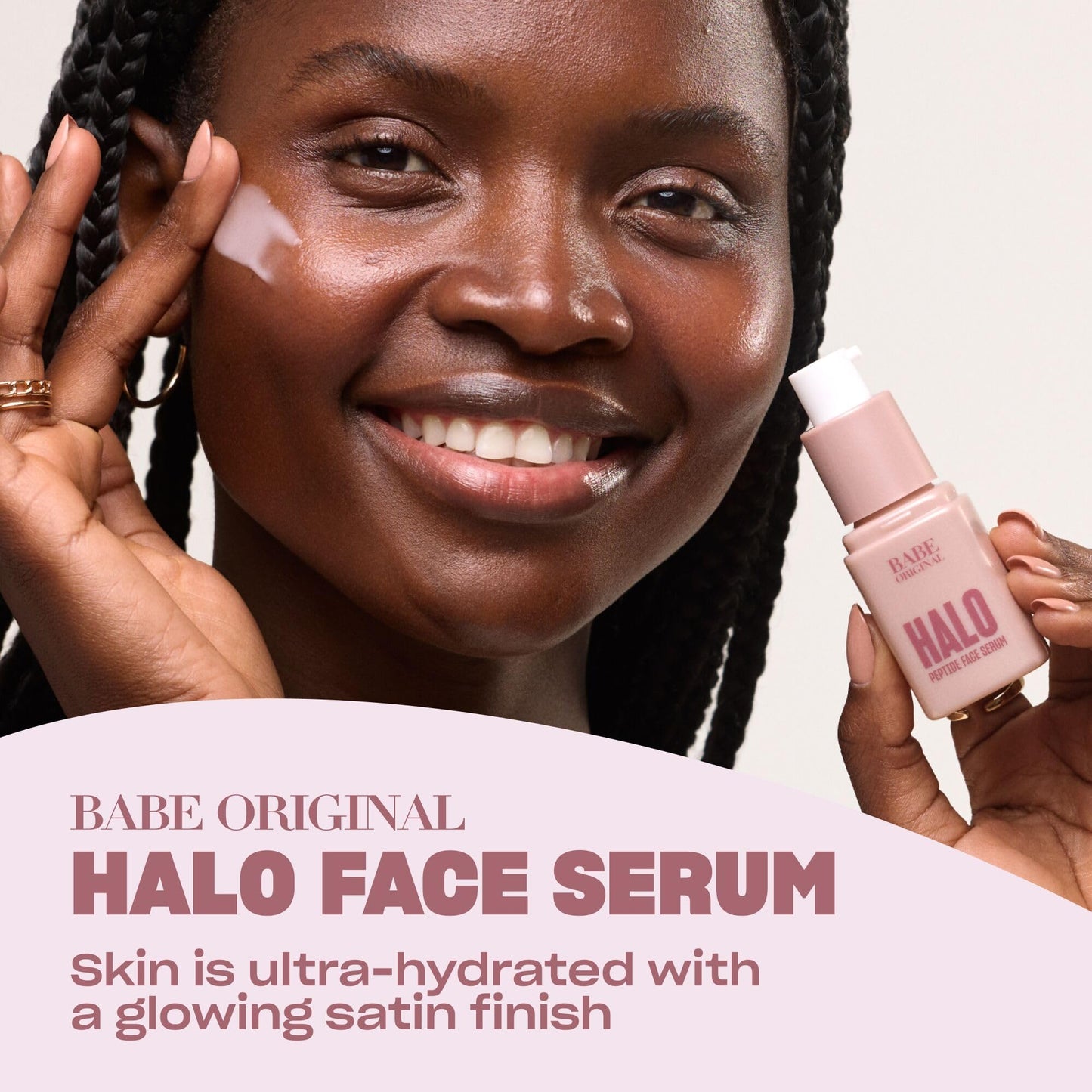 Babe Original Halo Peptide Face Serum for Women, Face Moisturizer Face Cream for Hydrated, Plump & Soothed Skin with Pink Root Extract, Hyaluronic Beauty & Personal Care BABE ORIGINAL