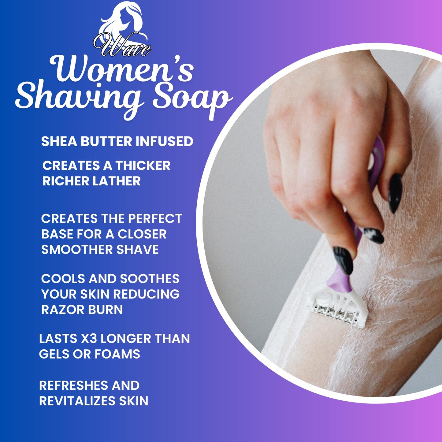 G.B.S Women’s Shaving Soap 3 Pack - Shea Butter Infused Fragrance-Free, Orchid, and Vanilla Citrus - Moisturizing Bar for Sensitive Skin Beauty and Personal Care G.B.S