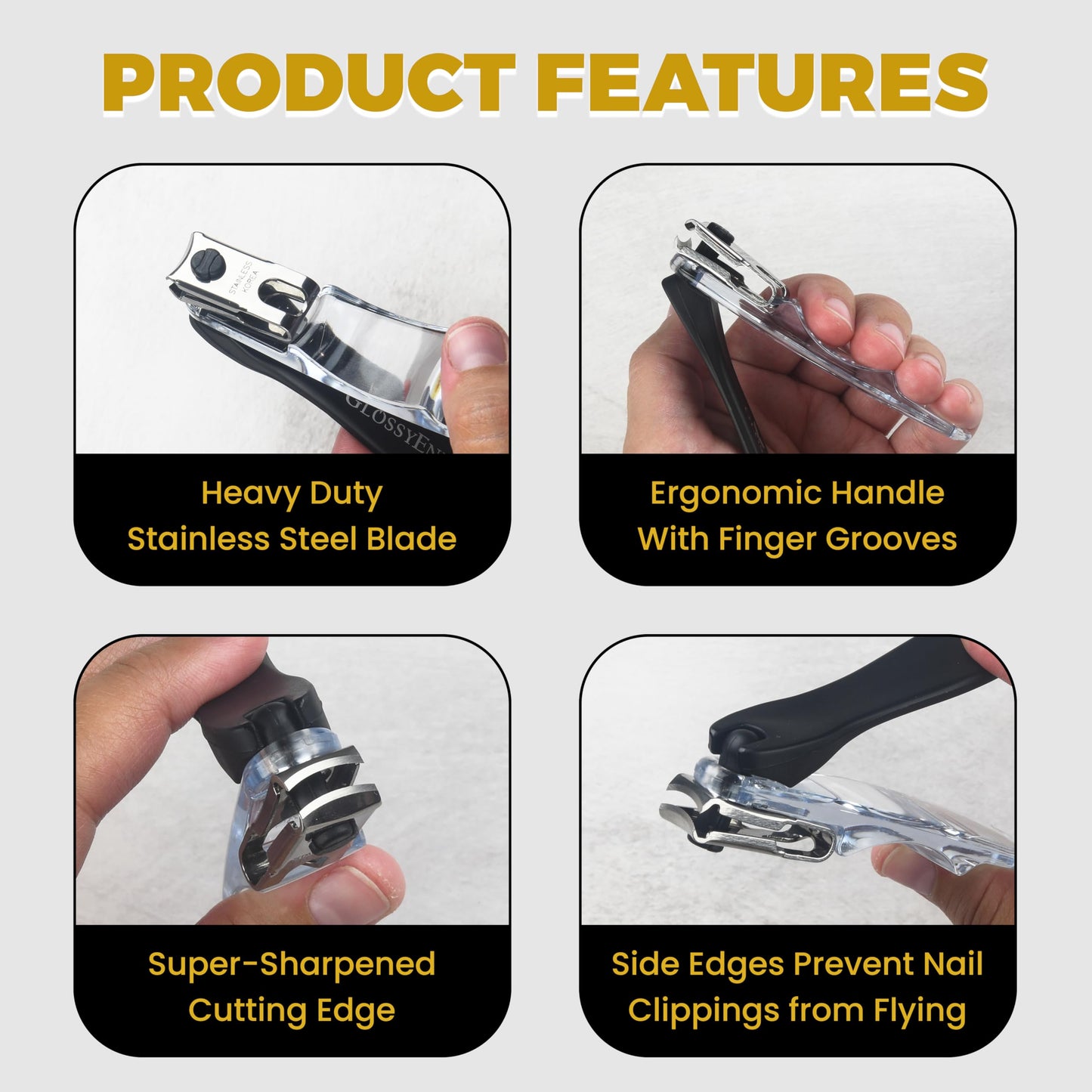 EZ Grip 360 Degree Rotary Stainless Steel Sharp Blade Fingernail Toenail Clipper, Trimmer and Cutter Beauty & Personal Care GlossyEnd