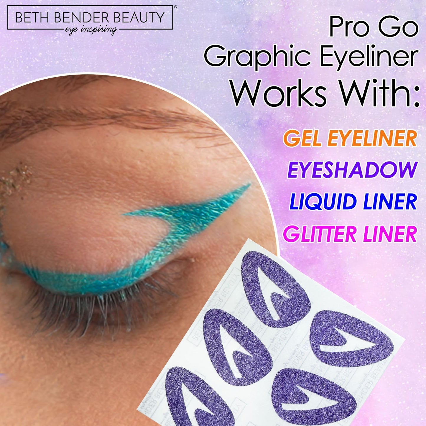 Beth Bender Beauty Pro Go Graphic Eyeliner Stencil - Stylish Eyeliner Stencils - Achieve the Perfect Winged Liner Beauty & Personal Care Beth Bender Beauty