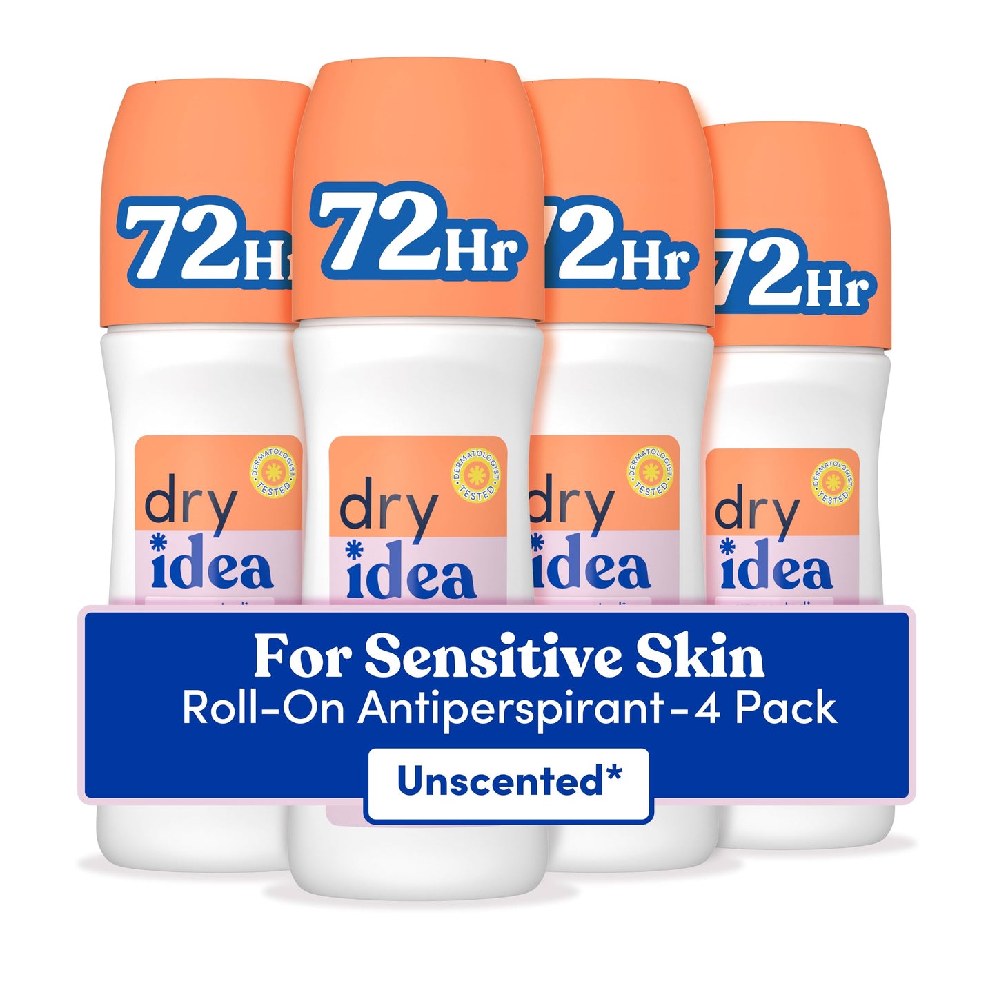 Dry Idea Unscented Roll On Deodorant & Antiperspirant for Women - Hypoallergenic for Sensitive Skin, 2X Longer Sweat Protection*, 72Hr Odor Control Beauty and Personal Care Dry Idea