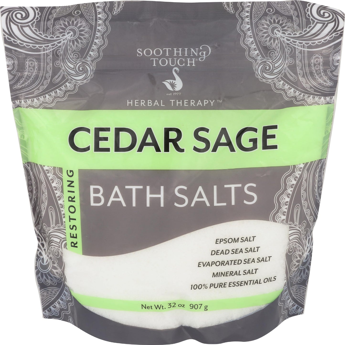 Soothing Touch Cedar Sage Restoring Bath Salts Pouch 32 Oz Beauty and Personal Care Soothing Touch