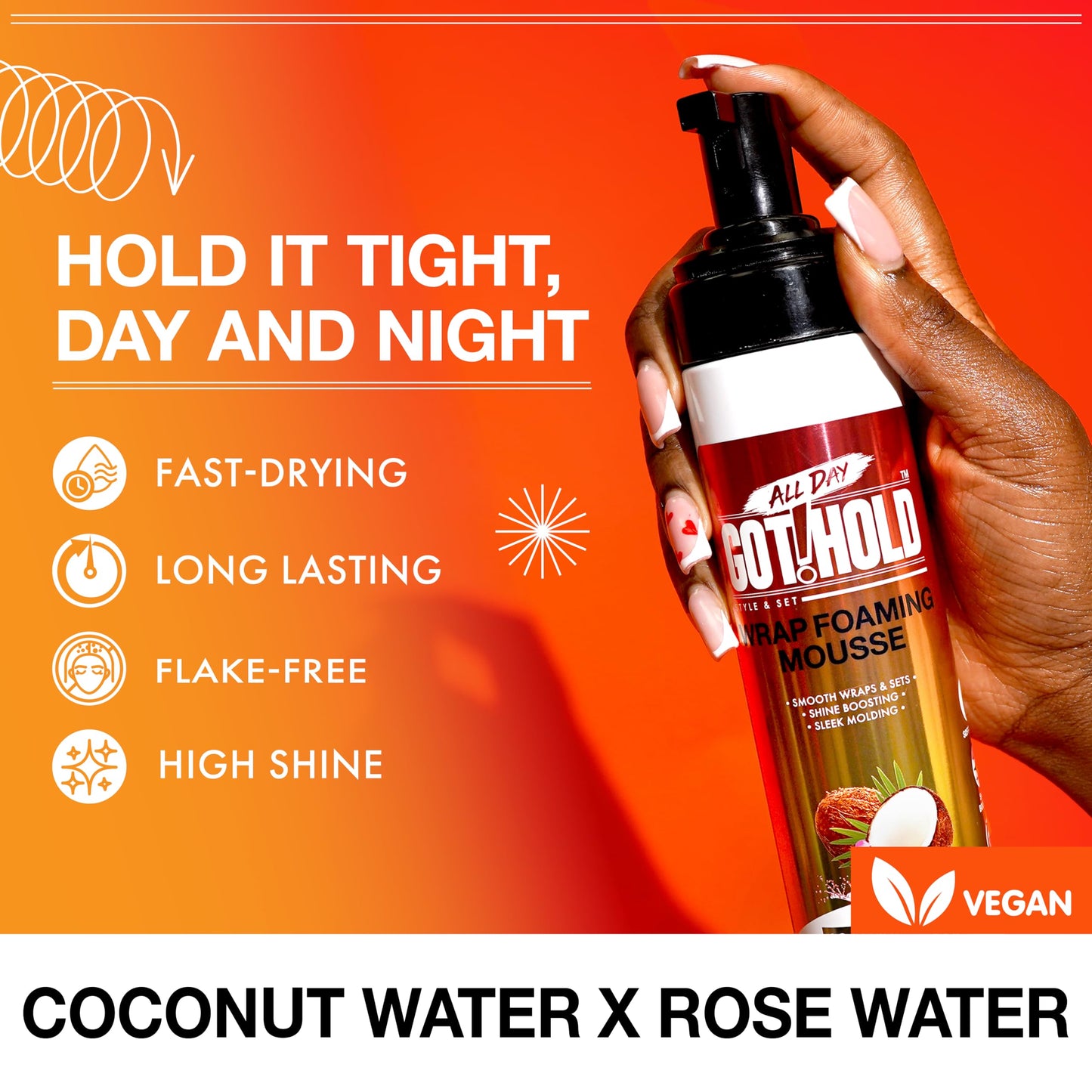 All Day God Hold Wrap Foaming Mousse for Hair Styling 8.5 fl.oz/250ml Beauty & Personal Care ALL DAY GOT HOLD