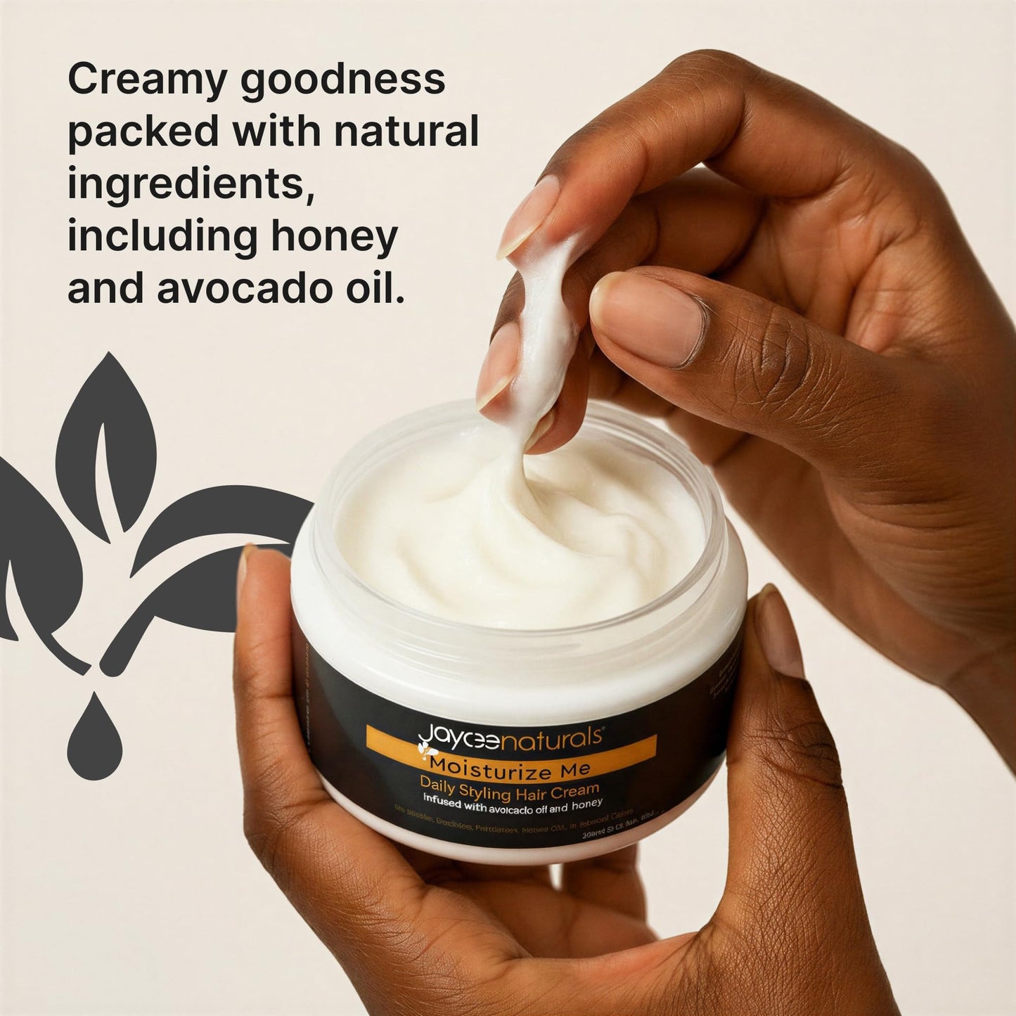 Jaycee Naturals Moisturize Me Daily Styling Hair Cream with Avocado Oil, Honey, and Shea Butter to Tame Frizz, Deep Condition, and Lock in Moisture Beauty & Personal Care Jaycee Naturals