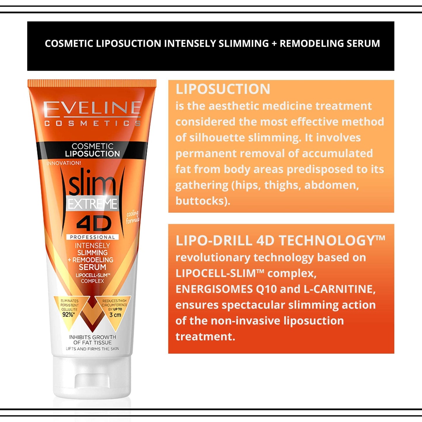 Eveline Slim Extreme 4D Liposuction Body Serum, 8.80 Fluid Ounce Beauty and Personal Care EVELINE COSMETICS