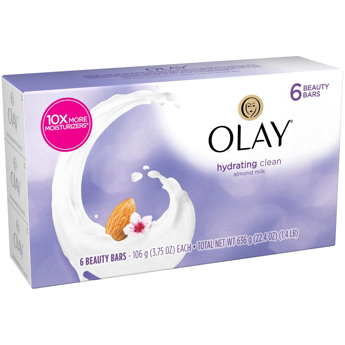 Olay Hydrating Clean Beauty Bars, Almond Milk 3.75 oz, 6 Count Beauty & Personal Care Olay