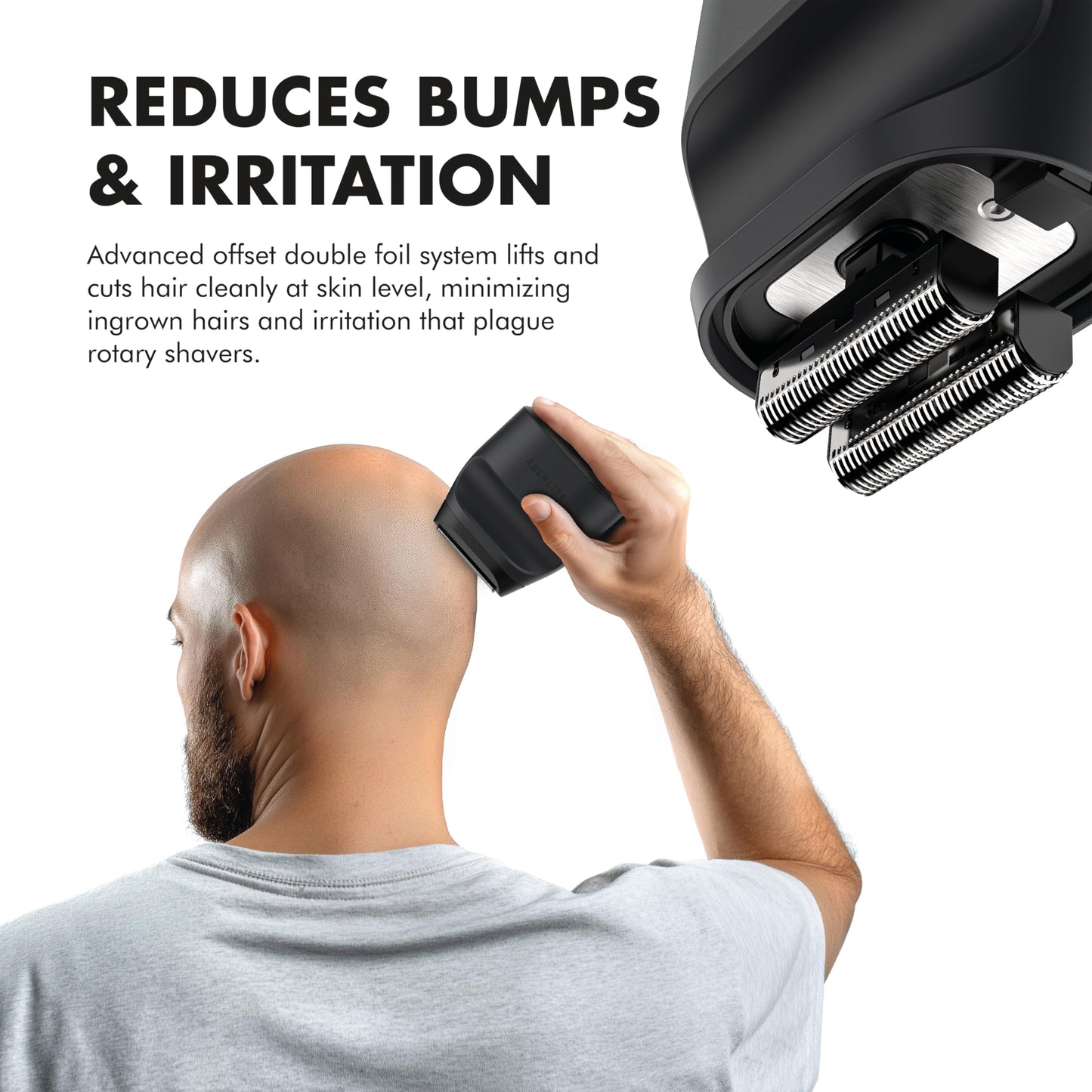 Aberlite Touch 2 Foil Head Shaver for Bald Men - Finishing Foil Shaver for Bald Head & Face, 0.05mm Ultra-Thin Foils for Razor-Smooth Results Beauty and Personal Care Aberlite