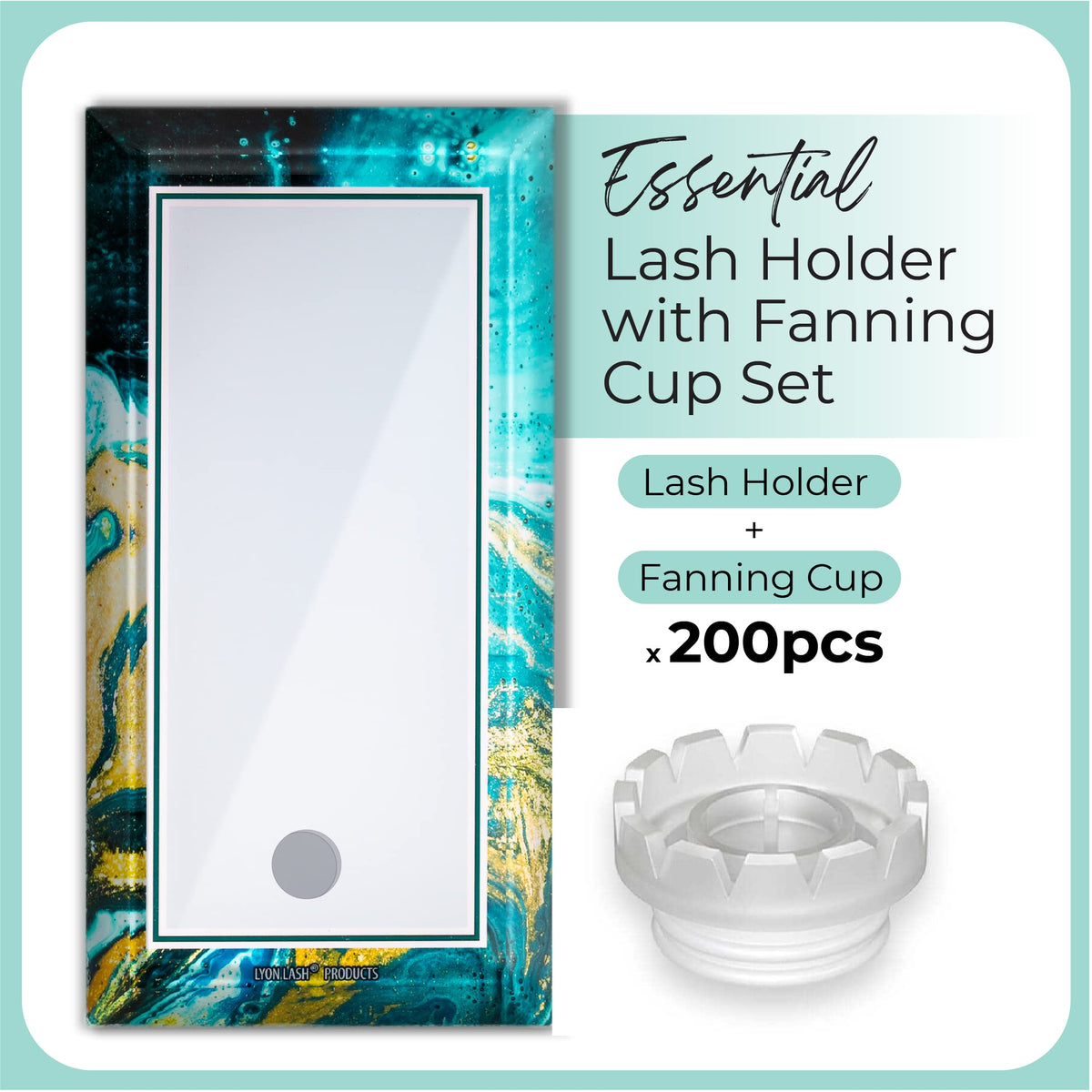 Lyon Lash Glass Lash Tile & 200pcs lash fan cups for Eyelash Extensions | Reusable Lashes Palette 3.2"x6.3"x0.4" for Classic & Volume Lashing | Beauty & Personal Care Lyon lash
