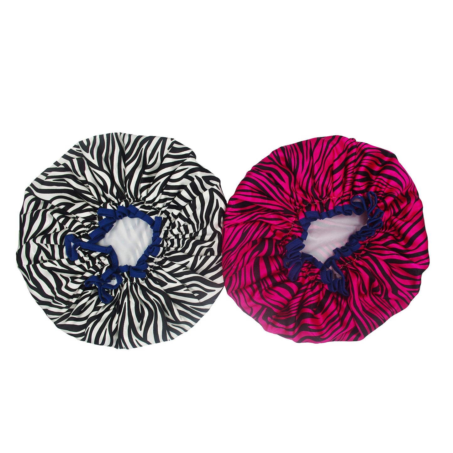 Bleu Bath (2 Pack) Sexy Lovely Fashion Style Hair Cap Extra Large Double Layer Lined Waterproof Durable Eco-Friendly Shower Cap with Tight Beauty and Personal Care Bleu Bath