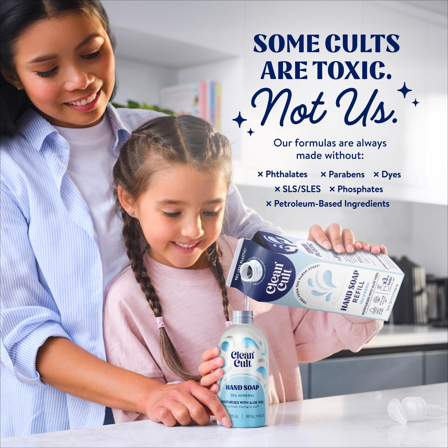 Cleancult Liquid Hand Soap Refill - Sea Minerals - Gentle On Sensitive Skin - Made with Aloe Vera & Essential Oils - Eco Friendly - Paper-Based Beauty & Personal Care Cleancult