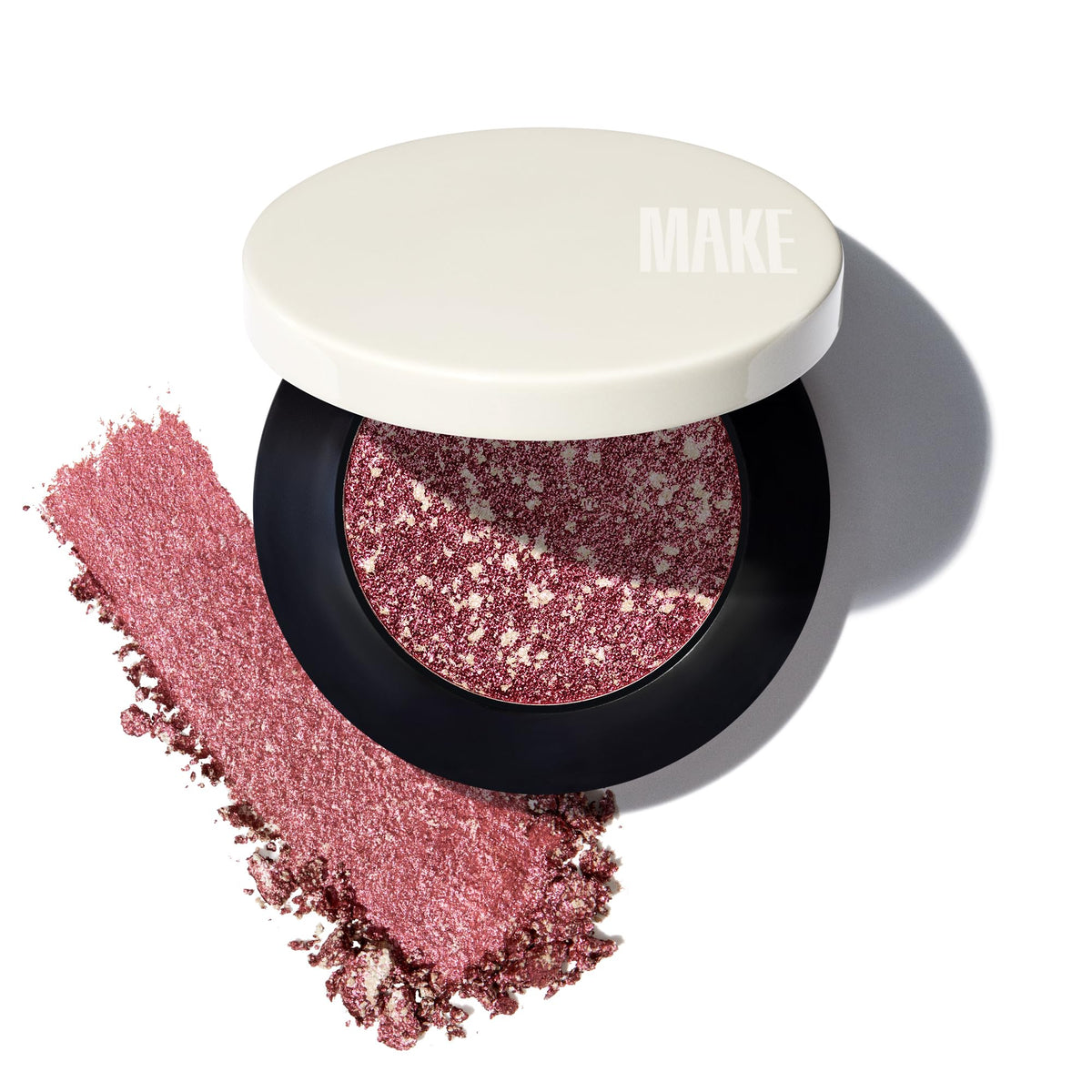 MAKE Beauty Multi-Chromatic Eye Shadow. Metal Reflecting Luminous Foil Finish Creamy, Buildable, Dimensional Long-wear, Crease-proof Powder Eyeshadow,