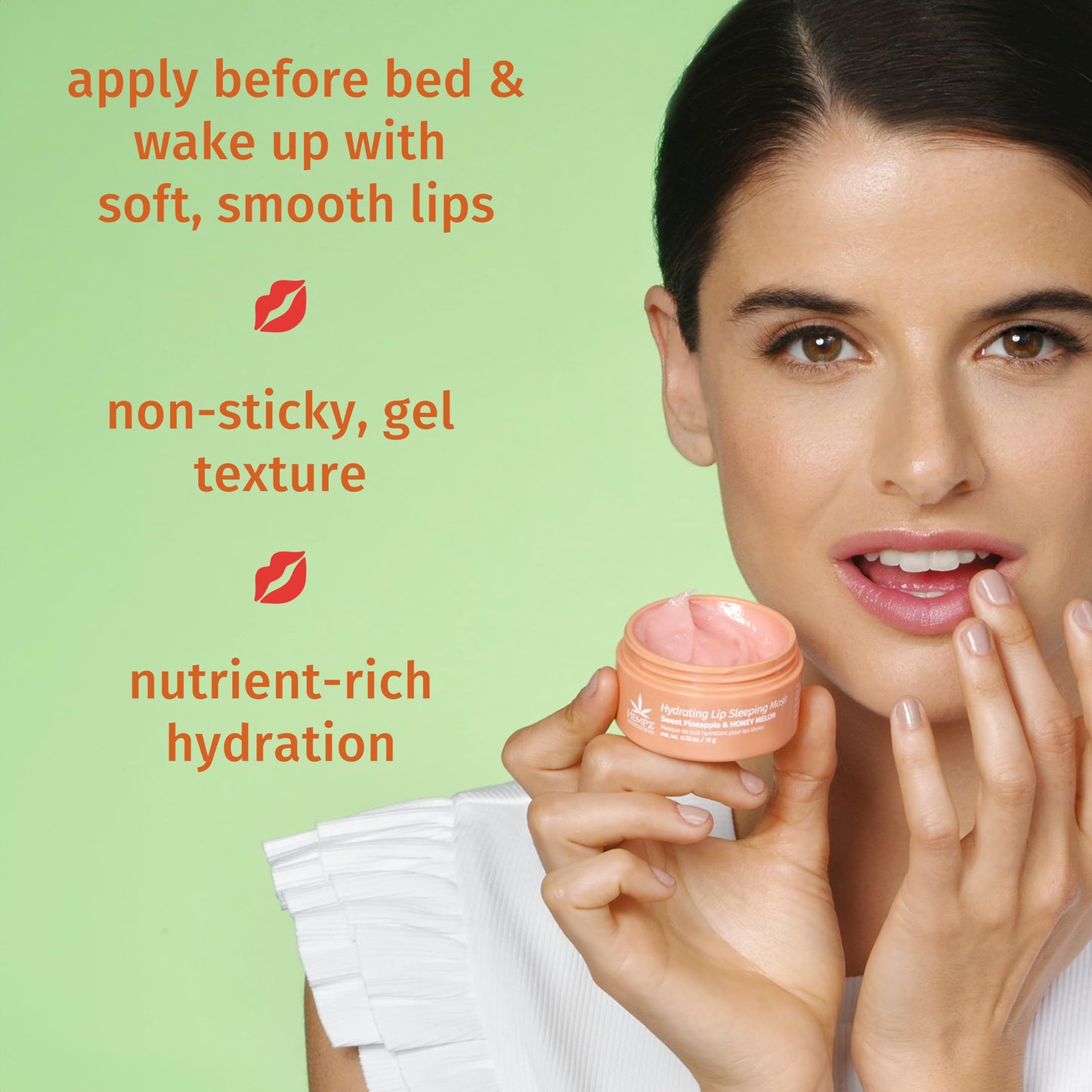 Hempz Hydrating Lip Sleeping Mask - Sweet Pineapple & Honey Melon (.95 Oz.) - Overnight Hydrating Lip Balm for Dry Lips, Lip Repair, Chapped Lip Beauty and Personal Care Hempz