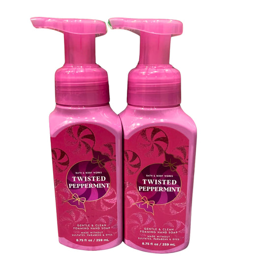 Bath & Body Works Gentle Foaming Hand Soap, 17.5oz Each, Pack of 2 Bottles (Twisted Peppermint) Beauty & Personal Care Bath & Body Works
