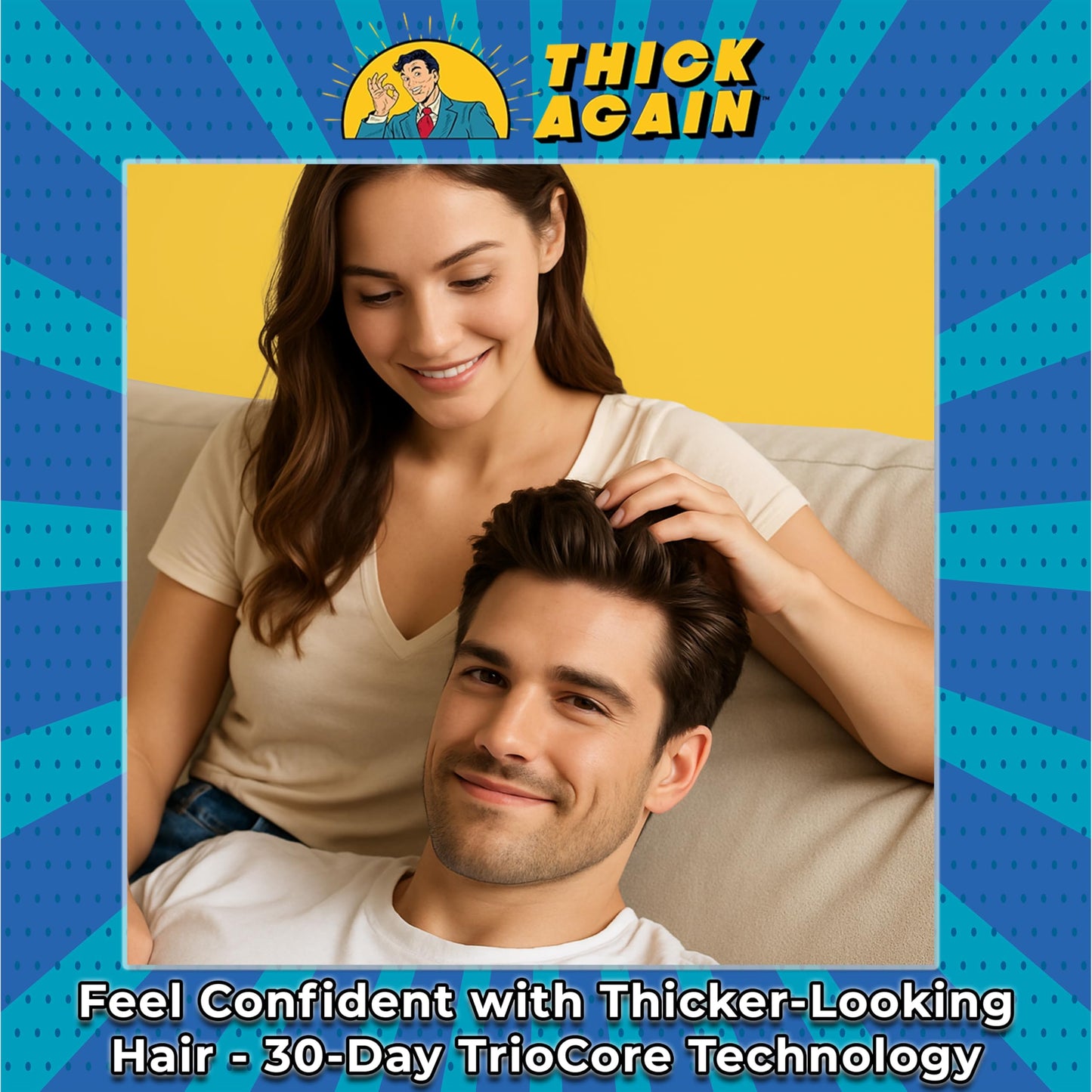 Thick Again Men's Hair Thickening Shampoo & Conditioner System with TrioCore Scalp Care Technology - Natural Solution for Fuller, Thicker-Looking Hair Beauty & Personal Care THICK AGAIN