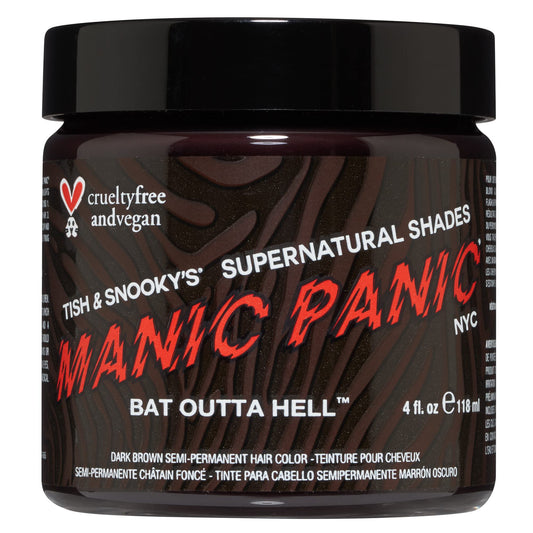 MANIC PANIC Bat Outta Hell Dark Brown Hair Dye - Supernatural - Semi Permanent Dark Espresso Brown Hair Color For Women And Men - Vegan, PPD & Ammonia Beauty & Personal Care MANIC PANIC