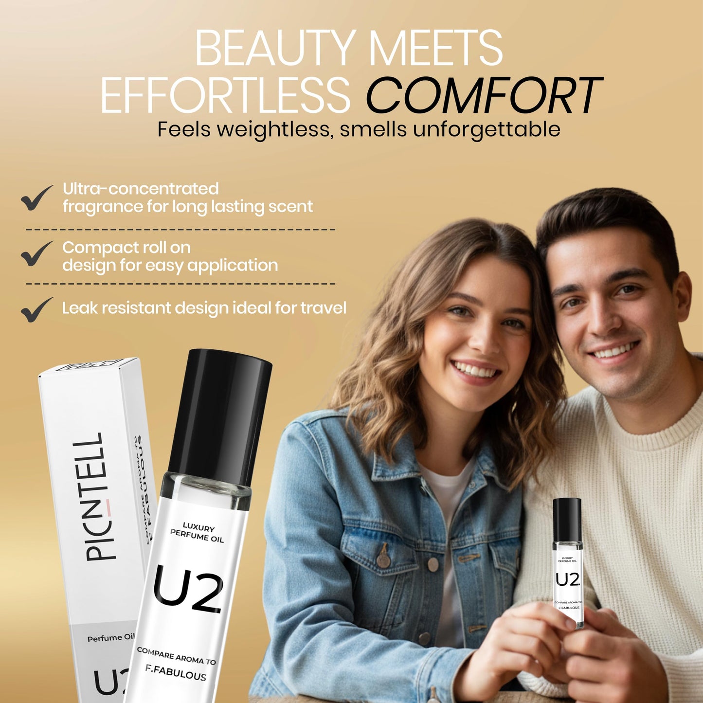 PICNTELL U Series Impression Perfume Oil Roll-On - Unisex Travel-Friendly Fragrance Based on Iconic Luxury Scents, Long-Lasting Perfume for Men Beauty & Personal Care PICNTELL