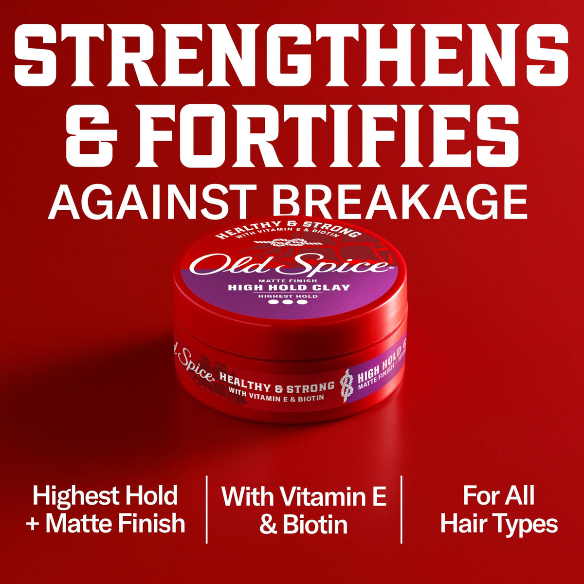 Old Spice Mens Hair Clay, Healthy & Strong with Vitamin E & Biotin, Mens Hair Styling Clay, High Hold, Matte Finish, 2.22 oz Beauty & Personal Care Old Spice
