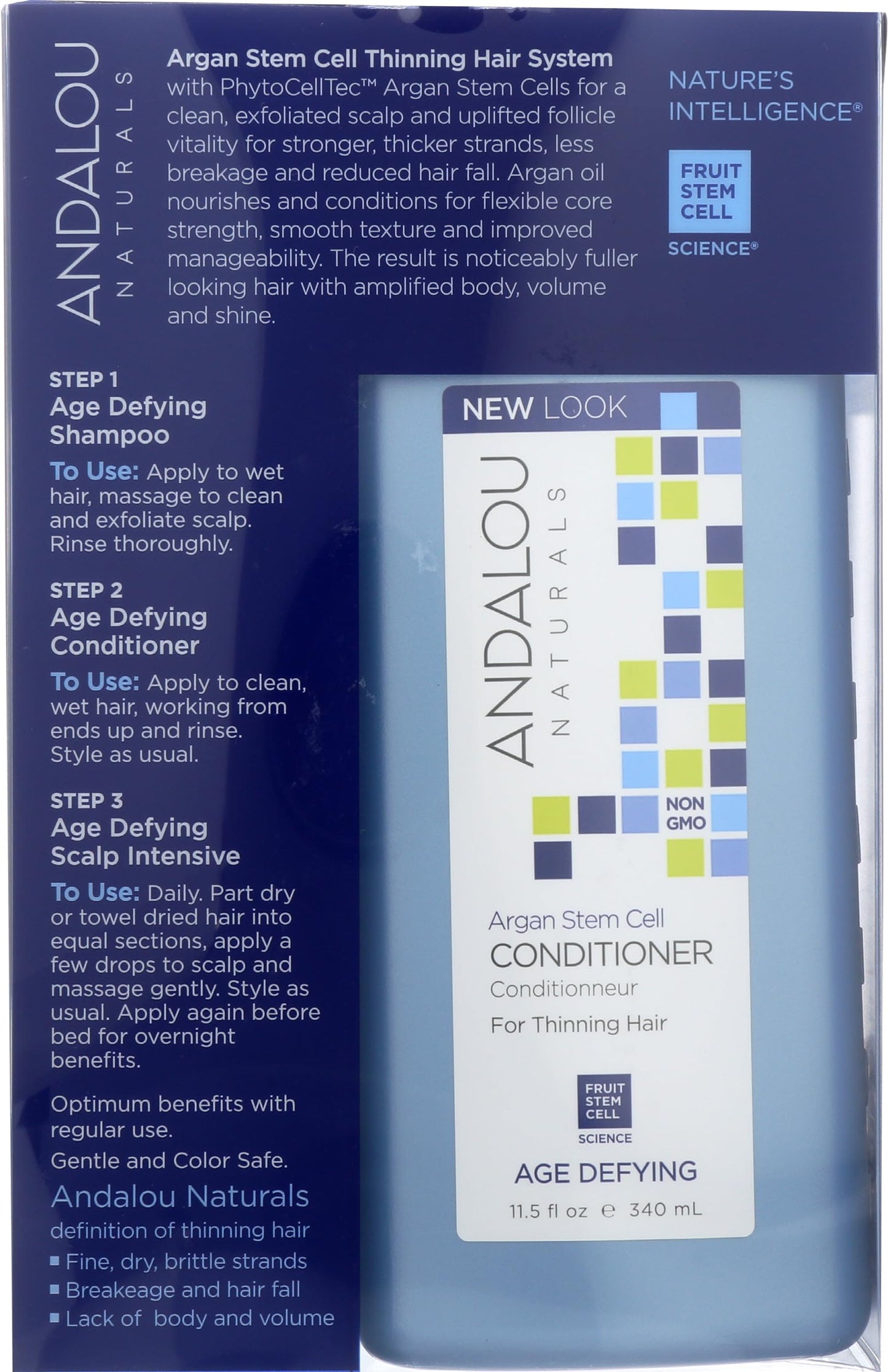 Andalou Naturals Age Defying Hair Thinning Treatment System, 3 Piece Kit Beauty & Personal Care Andalou Naturals