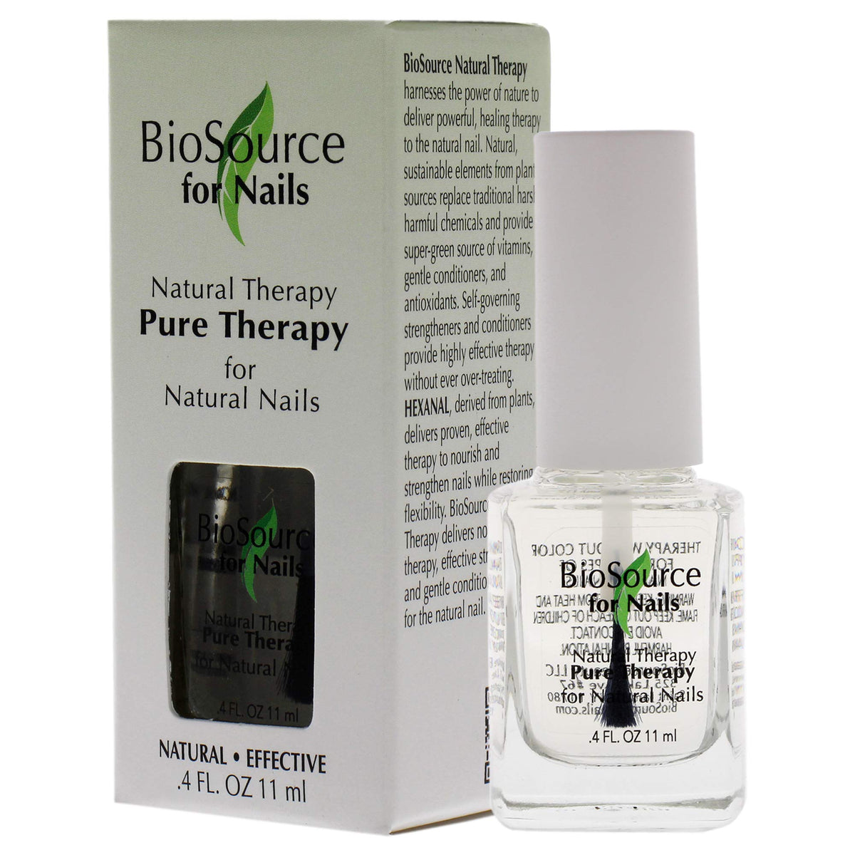 BioSource for Nails Natural Therapy Pure Therapy Clear Coat, 0.4 oz