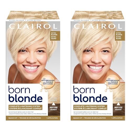 Clairol Born Blonde Extra Blonde Bleach Kit, Complete Lightening System, Up to 6 Levels Lighter Hair Color, Pack of 2 - Packaging May Vary Beauty & Personal Care Clairol