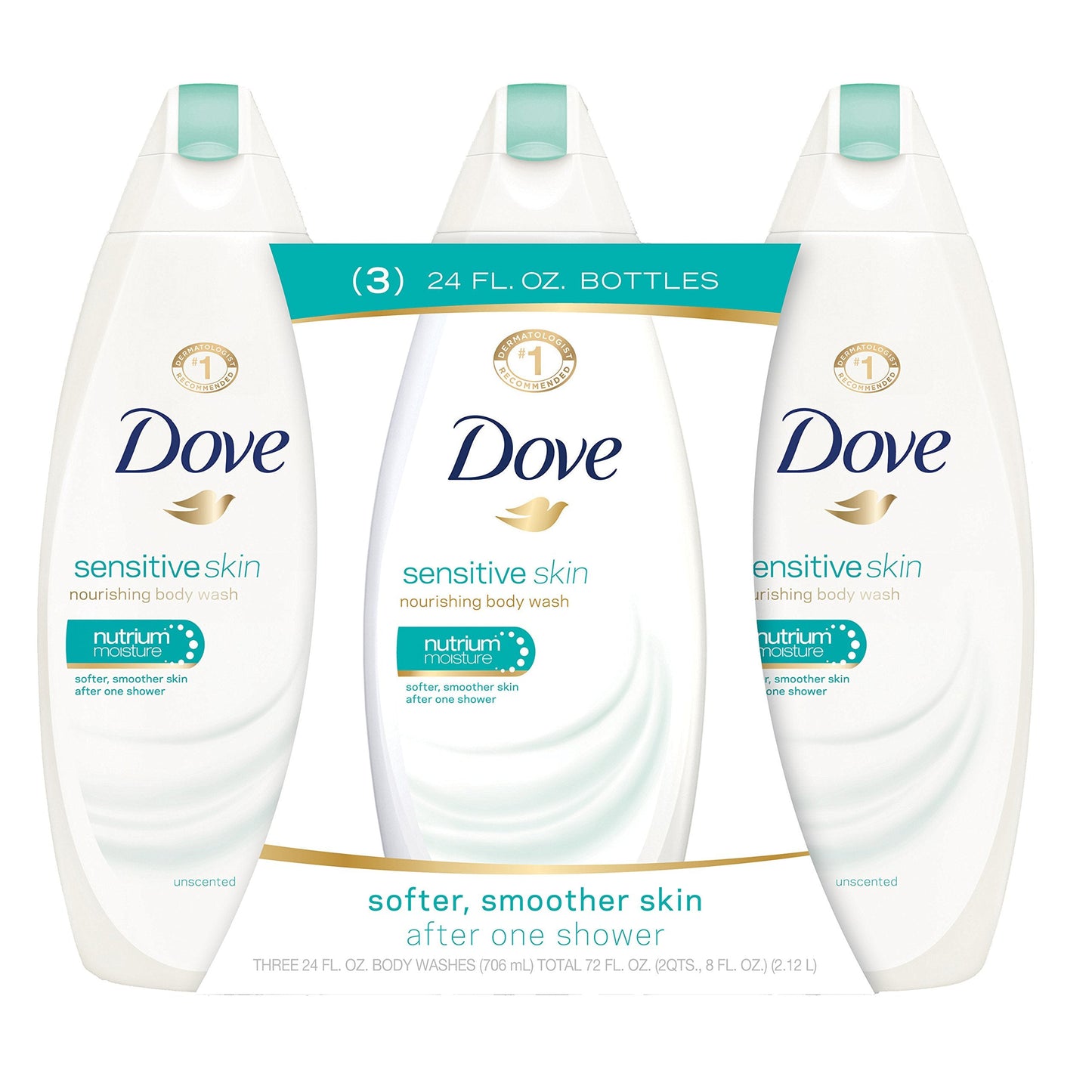 Dove Body Wash, Sensitive Skin 24 oz, Pack of 3 Beauty & Personal Care Dove