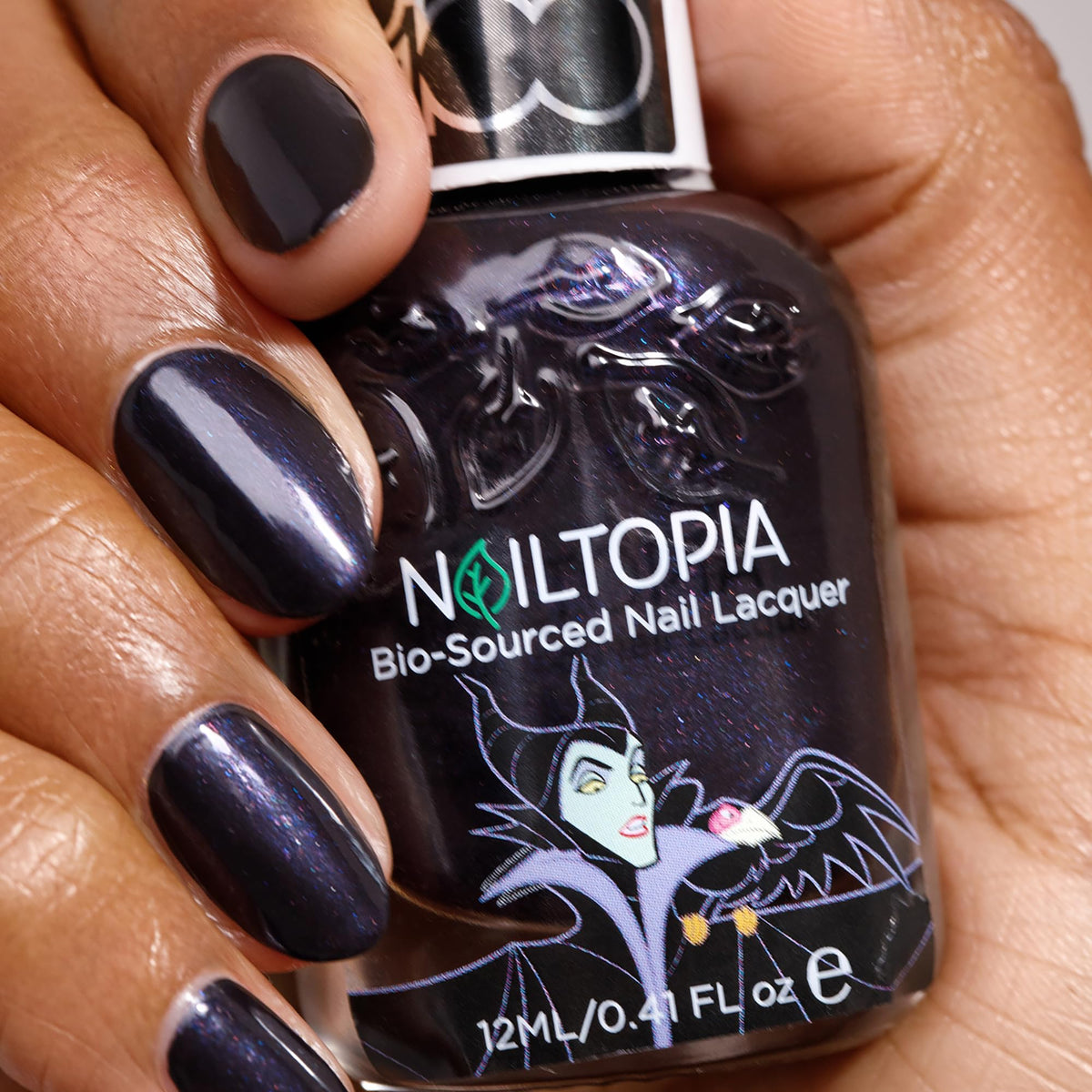 Nailtopia Bio-Sourced Chip Free Nail Lacquer Disney Collection, Maleficent, 0.41 oz - All Natural - Vegan - Strengthening - Quick-Dry - Long Lasting