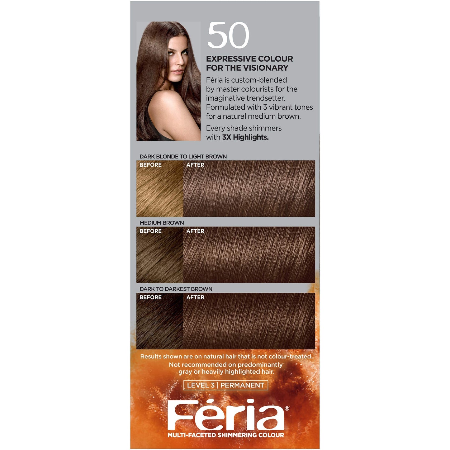 L'Oreal Paris Feria Multi-Faceted Shimmering Colour, Medium Brown [50] Beauty & Personal Care L'Oreal Paris