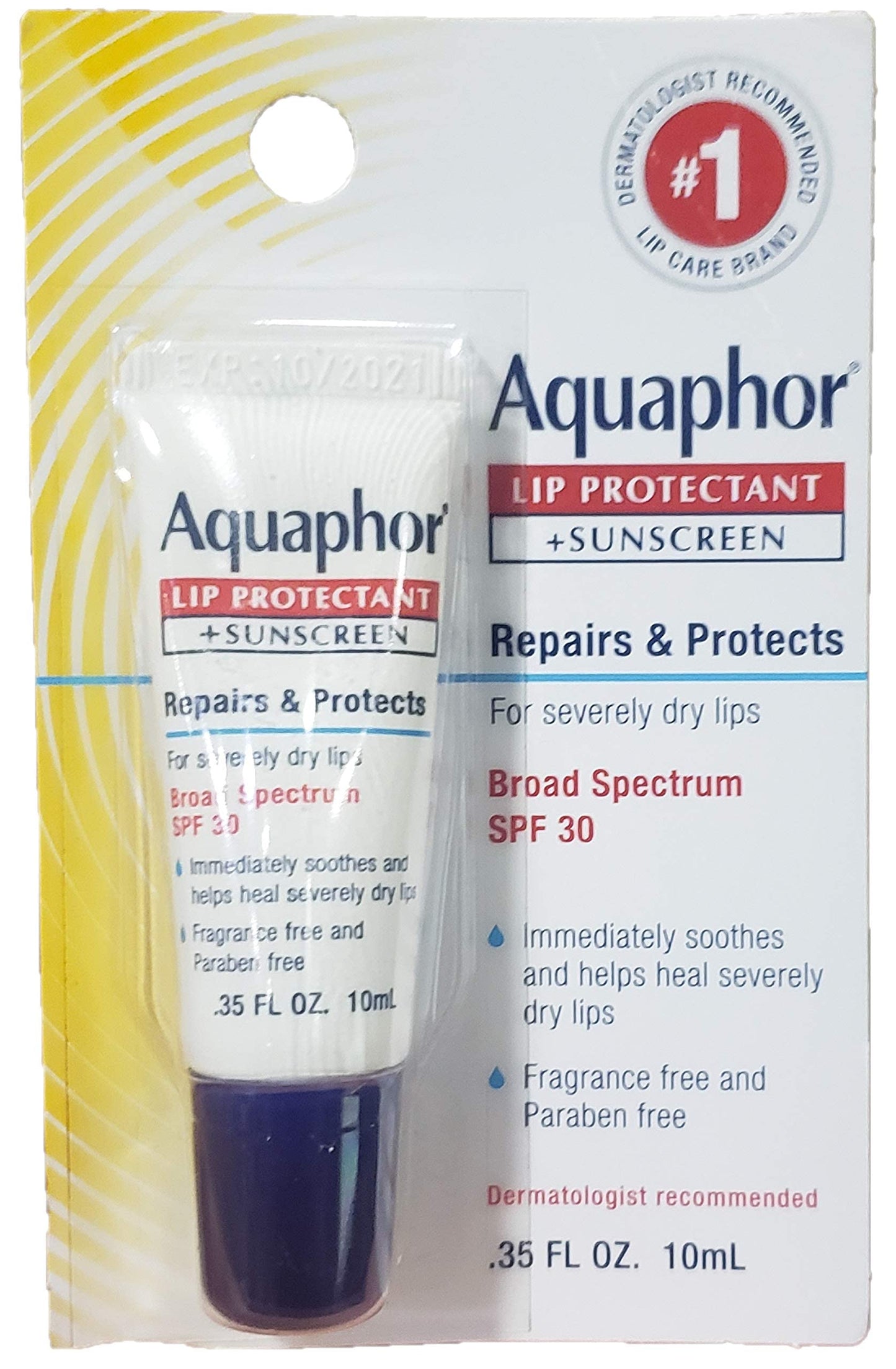 Aquaphor Lip Repair + Protect, Broad Spectrum SPF 30 0.35 oz (Pack of 2) Beauty and Personal Care Aquaphor