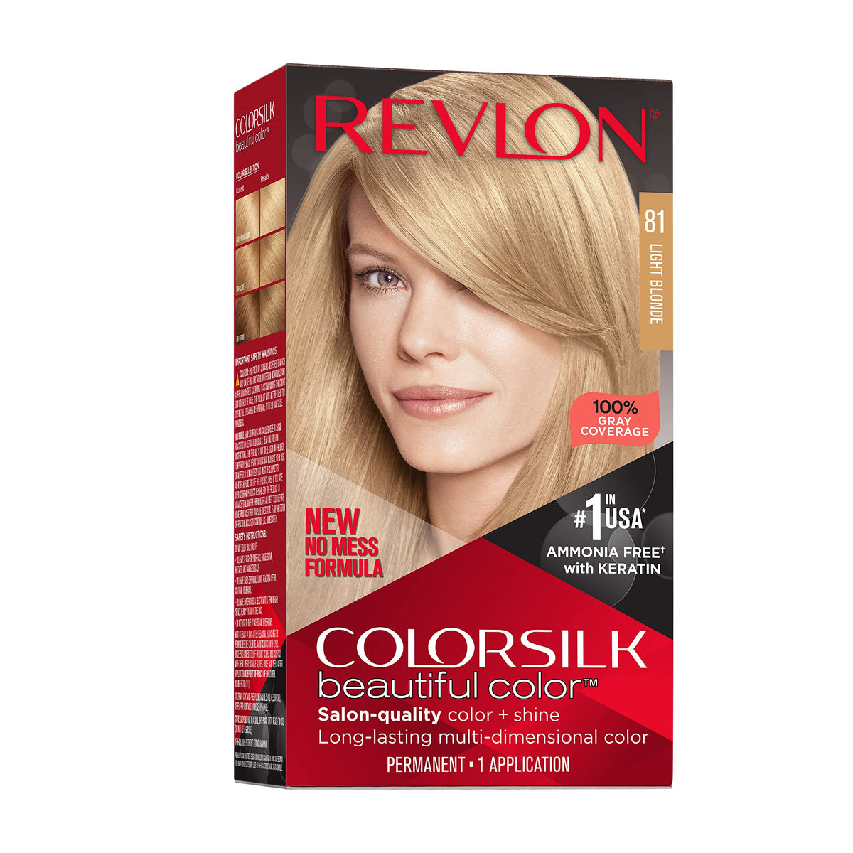 Revlon Colorsilk Beautiful Color Permanent Hair Color, Long-Lasting High-Definition Color, Shine & Silky Softness with 100% Gray Coverage, Ammonia Beauty & Personal Care REVLON