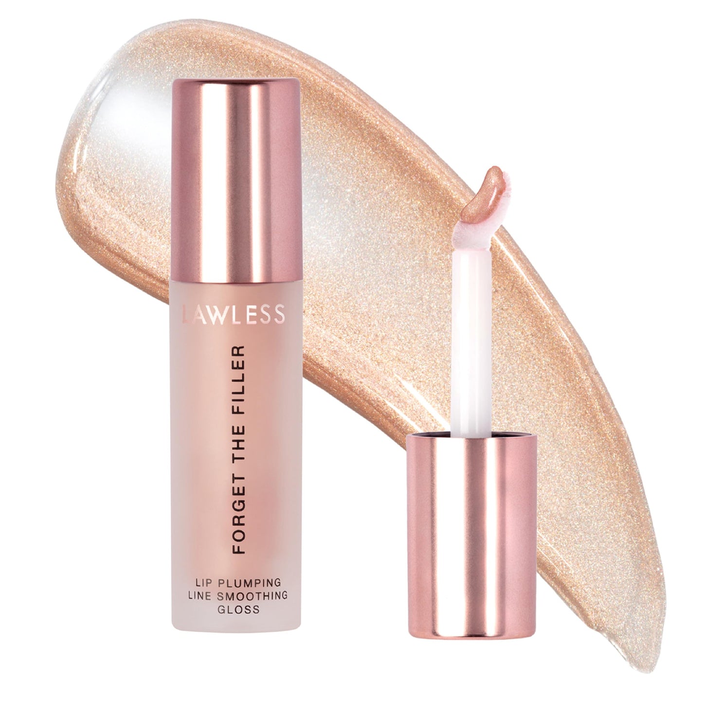 Lawless Forget the Filler Lip Plumping Line Smoothing Gloss - Glazed - Premium Volumizing Lip Gloss with Natural Ingredients Designed to Plump, Firm, Beauty & Personal Care Lawless