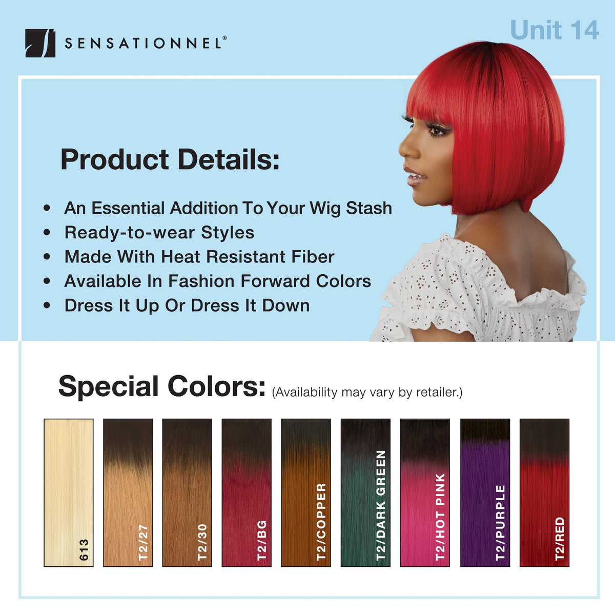 Sensationnel Dashly Wig-Unit 14, T2/DARKGREEN