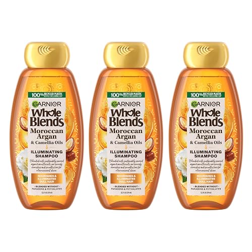 Garnier Whole Blends Moroccan Argan & Camellia Oils Illuminating Shampoo for Silky Shine, 12.5 Fl Oz, 3 Count (Packaging May Vary) Beauty & Personal Care Garnier